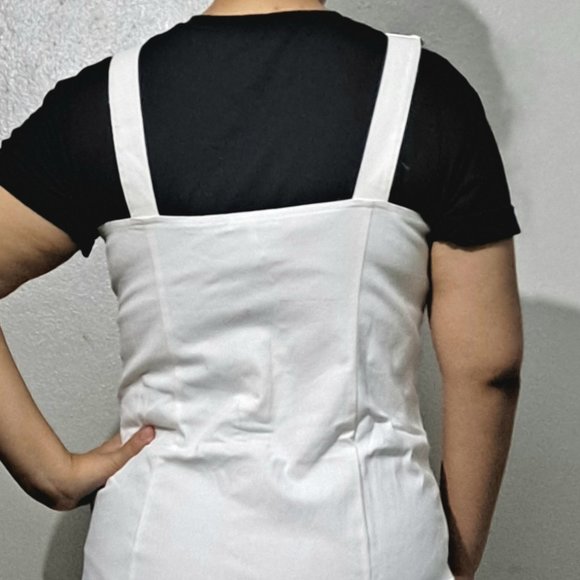 White Denim Front Snap Button-Down Mini Dress – Plus (1X, 2X & 3X) - Picture 5 of 8